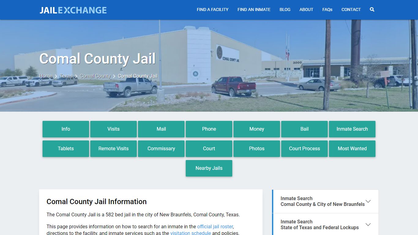 Comal County Jail, TX Inmate Search, Information